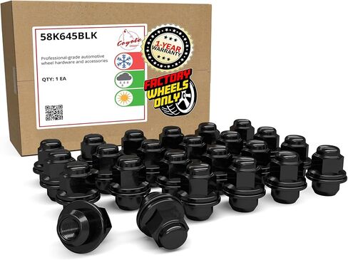 أجزاء ملحقات العجلة 24 قطعة M12x1.5 12x1.5 خيط OEM نمط المصنع صواميل العروة 1.5 بوصة كروم طويل 13/16 بوصة 21 مم سداسي يناسب Toyota 2005-23 Tacoma 90084-94001 611-211 in Kuwait