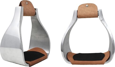 CHALLENGER Horse Saddle Western Stirrups Light Weight Aluminum 6" Wide Roper Stirrups 51219 in Saudi Arabia