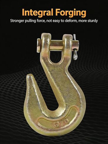 4 عبوات من خطافات Clevis Grab Hooks شديدة التحمل لسلسلة من سبائك الصلب من الدرجة 70 - لنقل شاحنة المقطورة - لمسة نهائية من الكروم الأصفر (1/4 4PACK) in Kuwait