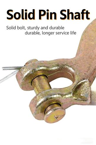 4 عبوات من خطافات Clevis Grab Hooks شديدة التحمل لسلسلة من سبائك الصلب من الدرجة 70 - لنقل شاحنة المقطورة - لمسة نهائية من الكروم الأصفر (1/4 4PACK) in Kuwait
