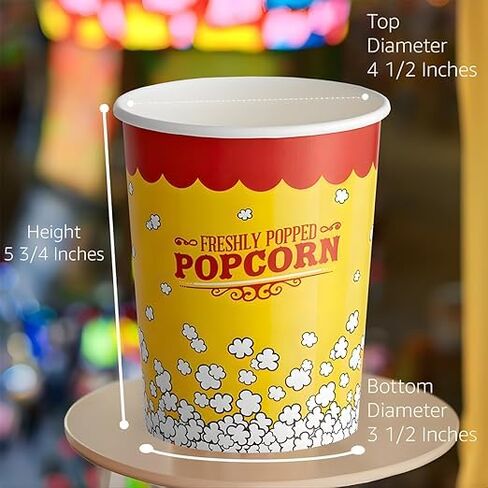 50 عبوة من دلاء الفشار بوزن 32 أونصة. يمكن التخلص منه. حاويات الفشار الورقية. مقاومة الشحوم. أكواب الفشار للمسرح المنزلي ليلة الفيلم. تنازلات الفشار. السفن سريعة in Kuwait