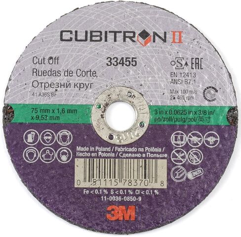 3m 33455 3 X .0625 X 3/8 Cubitron Ii Cut-off Wheel 5 Pk in Saudi Arabia