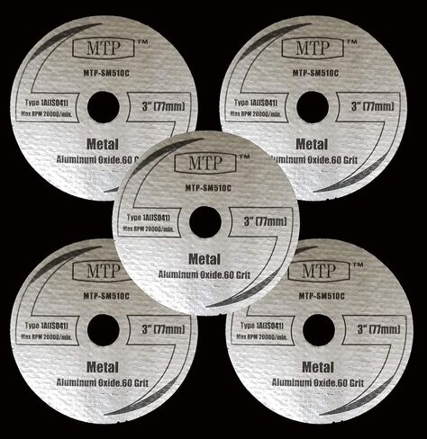 حزمة العلامة التجارية MTP مكونة من 5 عجلات قطع معدنية بقطر 3 بوصات لـ Dremel SM510C 60 Grit in Saudi Arabia