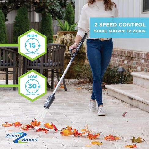 مكنسة هواء ZoomBroom خفيفة الوزن بمقبض مريح - تدفق هواء قوي ومتحكم فيه لسهولة إزالة الحطام في المنزل، والباحات، وملاعب كرة البيسبول، والمركبات الترفيهية، وجميع الأنشطة الخارجية والداخلية in Kuwait