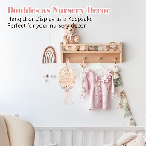 Hello World Baby Announcement Sign, Pink Bow Newborn Sign, Wooden Name Sign for hospital, With Ink Pad for Hand and Footprints, Marker Pen, Bow Ribbon Baby Photo Prop & Keepsake in Kuwait