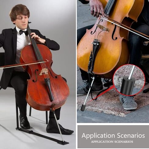 Adjustable Non-Slip Cello Strap,Cello Stopper With 4 Pcs cellos Endpin Rubber Tip,Black cello Endpin Anchor Rock Stop in Kuwait
