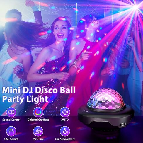 3-in-1 RGB Night Light and Mini DJ Disco Ball Party Light Set, Sound Activated Color Changing LED Lights for Car, Home, Party Atmosphere with Music Sync in Saudi Arabia