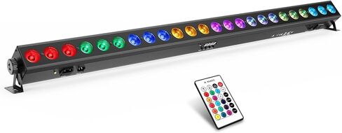 شريط ضوء غسيل المسرح: التحكم عن بعد وDMX - إعداد سهل لمخطط حفلات DJ - 150 وات 24 LEDs RGBWA + UV خلط الألوان - إضاءة غسيل الحائط للحدث وعروض حفلات الزفاف الحية in Kuwait