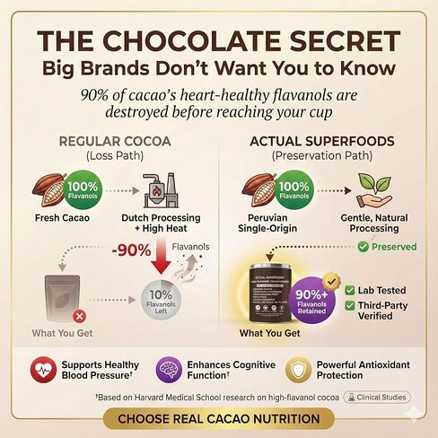 High Flavanol Cacao Powder Blend - Flavanols & Flavanoids - Organic Coffee Alternative with Lions Mane, Ashwagandha, Maca & Ceylon Cinnamon - 7.4 ounces - Morning Focus & Energy Ritual in Saudi Arabia