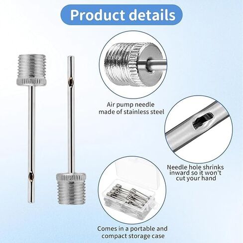 30pcs Air Pump Needles, Stainless Steel Ball Pump Needle with Storage Box, Suitable for Soccer Balls, Basketballs, Volleyballs, Yoga Balls in Saudi Arabia