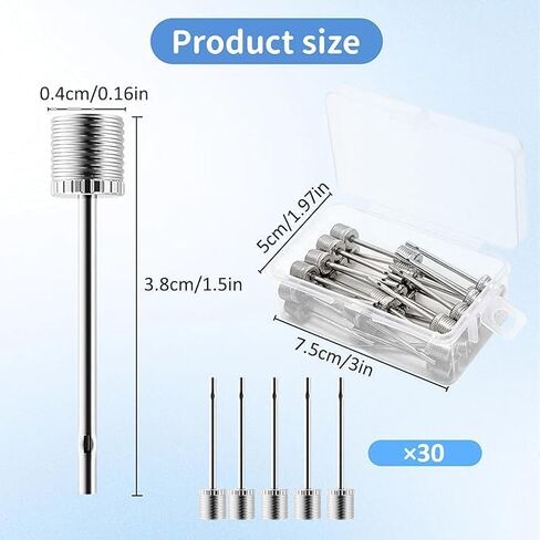 30pcs Air Pump Needles, Stainless Steel Ball Pump Needle with Storage Box, Suitable for Soccer Balls, Basketballs, Volleyballs, Yoga Balls in Saudi Arabia