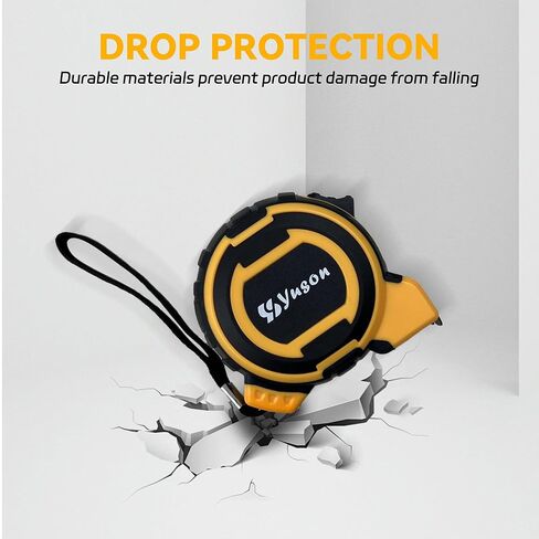 Tape Measure 16FT/5M Double Sided, Retractable Measuring Tape with Manual Lock, Rubber Casing, Nylon Coated Blade, 1/32in & 1mm Precision for Professional Surveyors Engineers Electricians in Saudi Arabia