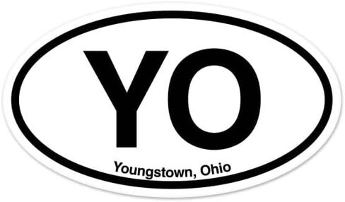 ملصق سيارة YO Youngstown Ohio بيضاوي للاستخدام الداخلي والخارجي مقاس 5 بوصة × 3 بوصة in Saudi Arabia