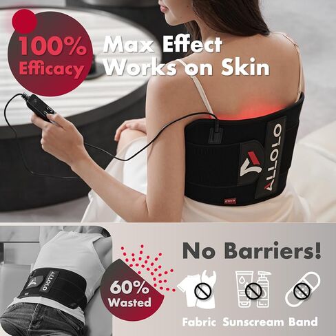 ALLOLO Red Light Therapy for Body, 3-in-1 LEDs Red Light Therapy Belt with Timer Remote Control, 660nm&850nm Infrared Light Therapy Pad for Body Waist Shoulder Knee, 112pcs LED 16.7"*7.9" Large Area in Saudi Arabia