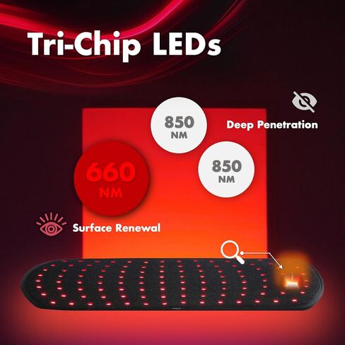 ALLOLO Red Light Therapy for Body, 3-in-1 LEDs Red Light Therapy Belt with Timer Remote Control, 660nm&850nm Infrared Light Therapy Pad for Body Waist Shoulder Knee, 112pcs LED 16.7"*7.9" Large Area in Saudi Arabia