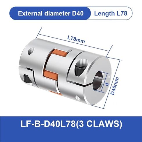 5pcs Three Jaw D40L78 Coupler Aluminium Plum Flexible Shaft Coupling Stepper Motor Connector CNC 8/10/12/12.7/14/16/20/22mm(12mmx22mm) in Saudi Arabia