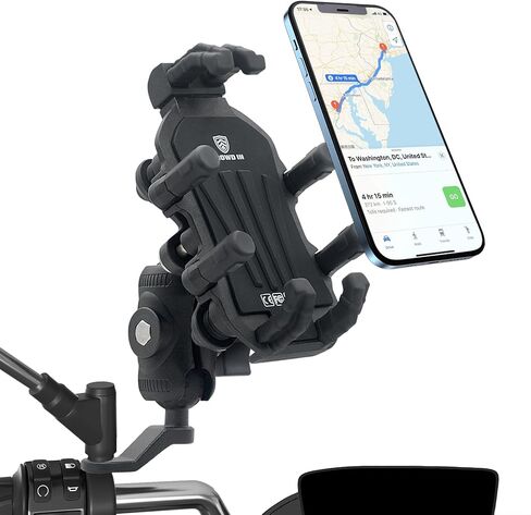 Motorcycle Phone Mount, 2024 Upgrade [Anti-theft][Ultra-Stable] Bike Phone Holder for Bicycle, Phone Clamp for Motorcycle, Handlebar Phone Mount Compatible with iPhone, Samsung, other Cell Phone in Kuwait
