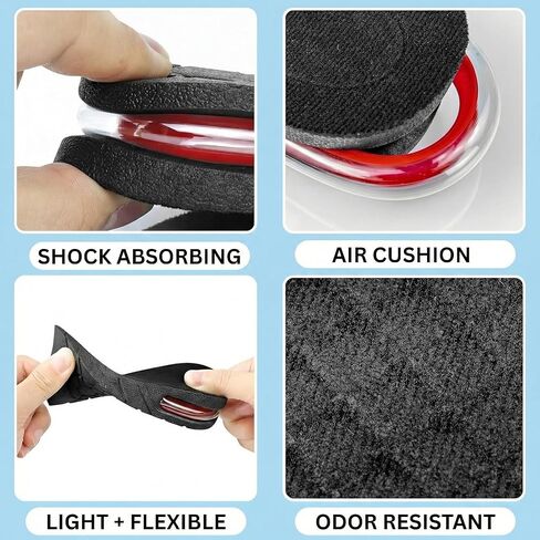 Height Increase Insoles for Mens Shoes (1 to 3 inch Boost) Adjustable 4 Layer Height Boost Heel Inserts in Kuwait