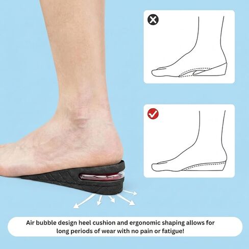 Height Increase Insoles for Mens Shoes (1 to 3 inch Boost) Adjustable 4 Layer Height Boost Heel Inserts in Kuwait