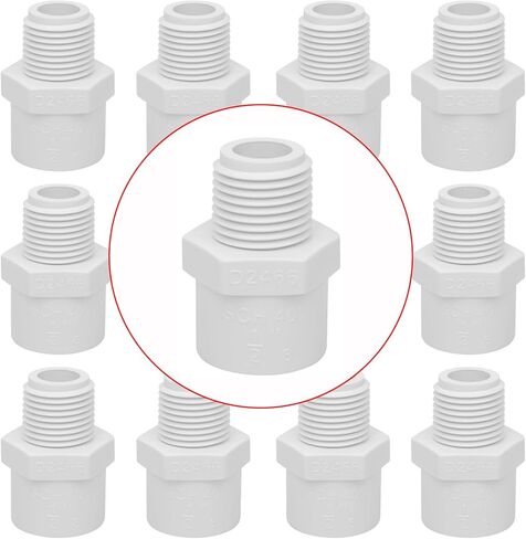 3 عبوات من تركيبات أنابيب محول ذكر PVC مقاس 2 بوصة، اقتران محول خرطوم PVC ثنائي الاتجاه مع خيط خرطوم ذكر 2 بوصة، جدول 40، أبيض in Kuwait