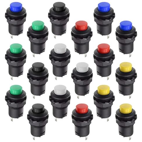 5/10 قطعة مفتاح زر الضغط، DS-427/428 12 مم مفتاح مؤقت قفل ذاتي إيقاف التشغيل الذاتي (أزرق، إعادة ضبط ذاتي، 5 قطع) in Kuwait