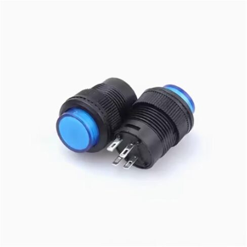 2 قطعة مفتاح زر الضغط ، 16 مللي متر R16-503 مفتاح زر مستدير ذاتي القفل مع ضوء 4PIN 3A 250 فولت (أصفر ، إعادة تعيين) in Kuwait