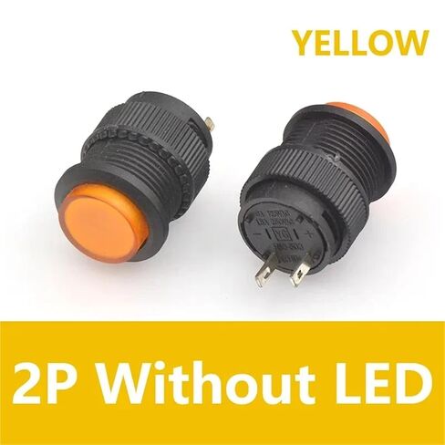 5/10 قطعة مفتاح زر ضغط، قفل ذاتي 16 مم/لحظي مع إضاءة LED 5 ألوان 4Pin R16-503/AD R16-503/BD (بدون LED أصفر، 5 قطع، قفل) in Kuwait