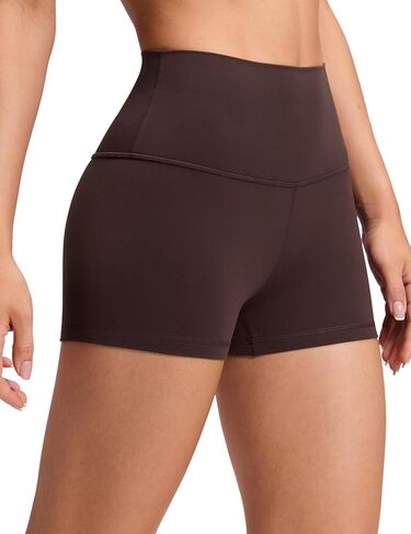 CRZ YOGA Butterluxe Biker Shorts 2.5"- High Waisted Yoga Workout Spandex Womens Running Volleyball Booty Hot Fudge Brown Small in Saudi Arabia