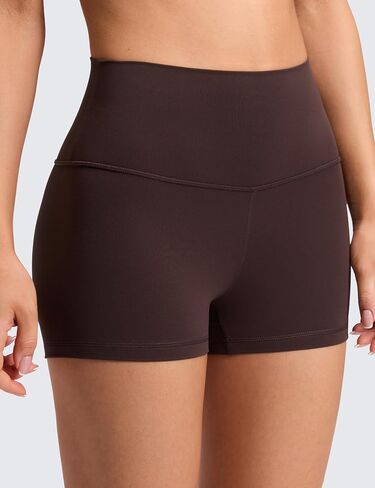 CRZ YOGA Butterluxe Biker Shorts 2.5"- High Waisted Yoga Workout Spandex Womens Running Volleyball Booty Hot Fudge Brown Small in Saudi Arabia