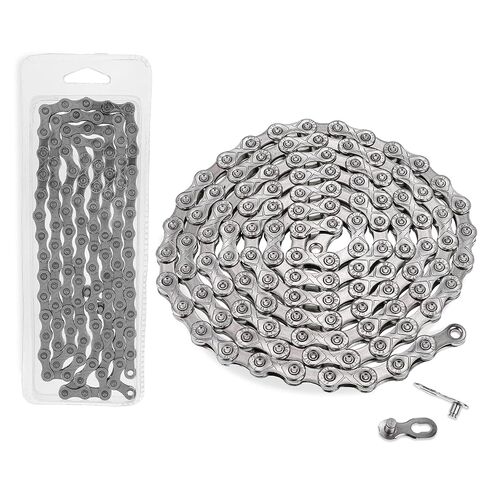 سلسلة دراجة بلو ستارز 11 سرعة 1/2 × 11/128 بوصة (116 وصلة) مع رابط سريع - سلسلة دراجات مضادة للصدأ - لدراجات MTB/الطرق/الحصى/Cyclocross - متوافقة مع Shimano SRAM Campagnolo in Kuwait