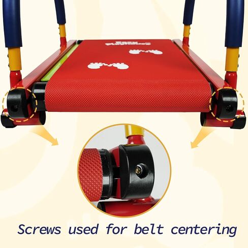 Easy Playhouse: Kids Treadmill - Red & Blue, Manual Self-Propelled Motion, Foam Handlebars, Walk & Jog Pad, Exercise Equipment, LED Display, 150lb Cap in Kuwait