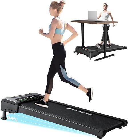 3HP Walking Pad Treadmill with 9% 5-Level Auto Incline, 360 lbs Capacity & Big LED Screen Under Desk Treadmill with Hike/Jog/Run Mode, Compact Treadmills for Home Small/Office,Assembly Free,Wider Belt in Kuwait