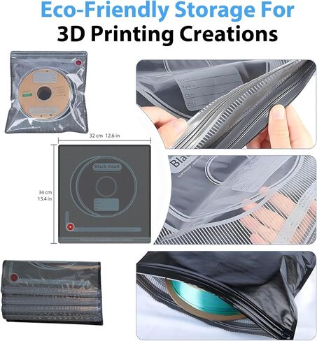30pcs 3D Printer Filament Storage Bags Vacuum Storage Bags Kit 3D Printer Accessories with 30 Desiccants, Auto Pump, 6 Sealing Clips, Dust Proof, Humidity Resistant (12.6 * 13.38 in) in Kuwait