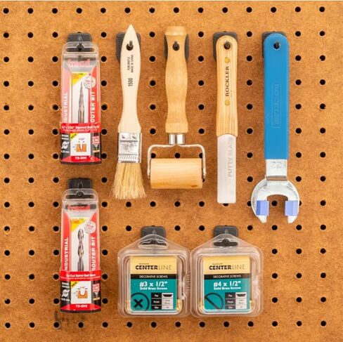 ROCKLER Hang-Tight Pegboard C Hooks for Hanging Tools - Secure Hold Heavy Duty Pegboard Hooks w/Locking Design - Ideal Wall & Shelf Organizers to Provide A Snug Fit On Both Steel & Hardboard Panels in Saudi Arabia