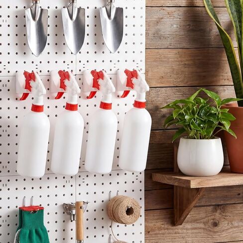 6 قطع من Novabright حامل خطافات زجاجات الرش Pegboard، خطاف تعليق زجاجة الرش، ملحقات منظم Pegboard، منظم أدوات خطافات Pegboard للجراج، ورشة العمل، المطبخ (أبيض) in Saudi Arabia