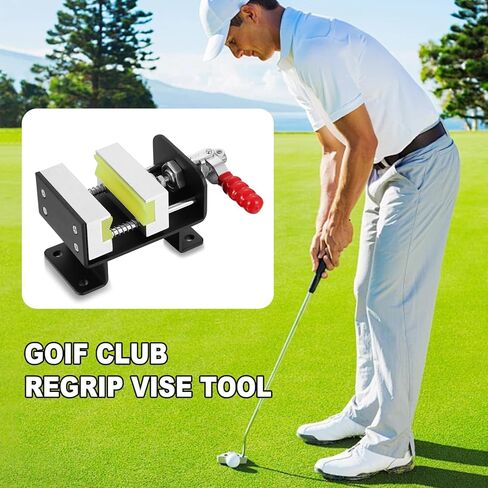 مجموعة أدوات إعادة الإمساك الاحترافية لنادي الجولف - مشبك ملزمة عالي التحمل مع نظام تثبيت بأربعة براغي وسكين خطاف، مثالي لتطبيق مذيبات قبضة الجولف والاستبدال المستقر in Kuwait