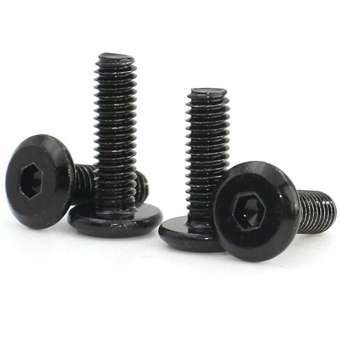 Black 304 Stainless Steel M3 M4 4/5/6-30mm Hexagon Hex Socket Hypotenuse Flat Head Screw Bolt 50Pcs(25mm,M4 (50pcs)) in Saudi Arabia