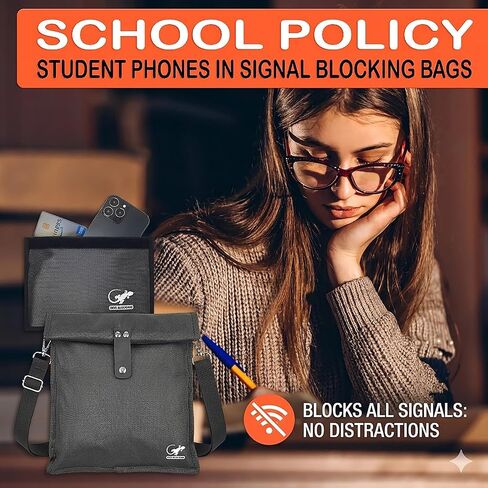 Faraday Bag RFID Signal Blocking for Tablets & Phones | Anti Theft Travel Pouch with Magnetic Closure | RFID Blocking Sleeves for Passport & Devices | Nylon Crossbody EMP Shield Bag in Kuwait