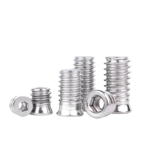 5pcs M4 M5 M6 M8 304 Stainless Steel Inside and Outside Teeth Embedded Hex Nut Wood Furniture Nuts，Hex Socket Drive Insert Nut(5pcs M6x25) in Saudi Arabia