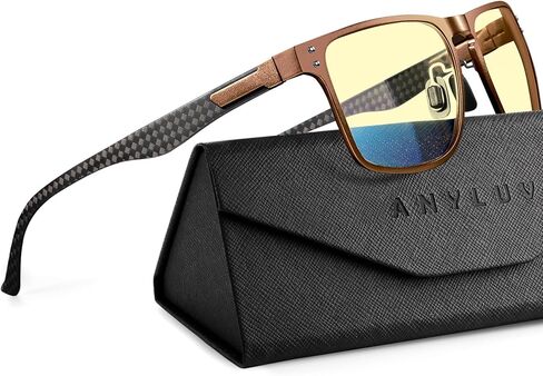 ANYLUV Blue Light Glasses Men/Women, Carbon Fiber Working Blue Light Blocking Glasses Relieve Eyestrain in Kuwait