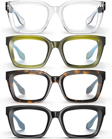 Oversized Square Blue Light Blocking Glasses for Women Men Non Prescription-Thick Frame GRACE in Saudi Arabia
