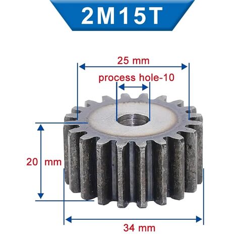 Flat Gear 2M15T Teeth Outer Diameter 34mm Bore 10 Low Carbon Steel Motor Thickness 20 1Pcs in Saudi Arabia