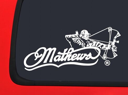 Mathews Archery with Bow Hunter Male - White Hunting window decal sticker in Saudi Arabia