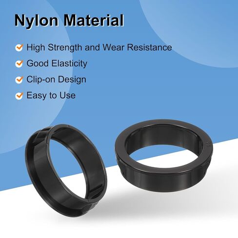 uxcell 4 Pcs Cable Snap Bushing Grommet, 1-1/2" Mounting Dia Black Round Nylon Snap in Cable Grommet Protector, Plastic Cable Hole Grommets for Wiring in Saudi Arabia