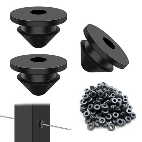 300Pack Cable Railing Rubber Grommets,Black 1/8" Cable Railing Kit Protector Sleeve Grommet for 1/8" 5/32" 3/16" Wire Rope, Cable Railing Kit for Indoor Outdoor Metal Posts in Saudi Arabia