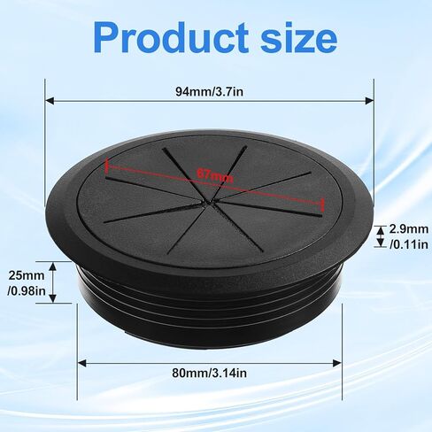 2 Pcs Desk Grommet 3.5" (90 mm), Flexible Cable Management Detachable Cable Cord Organizer ABS Plastic Grommet Hole Cover Desk Hole Cover for Office Home Table Through Countertop Wire Cables in Kuwait