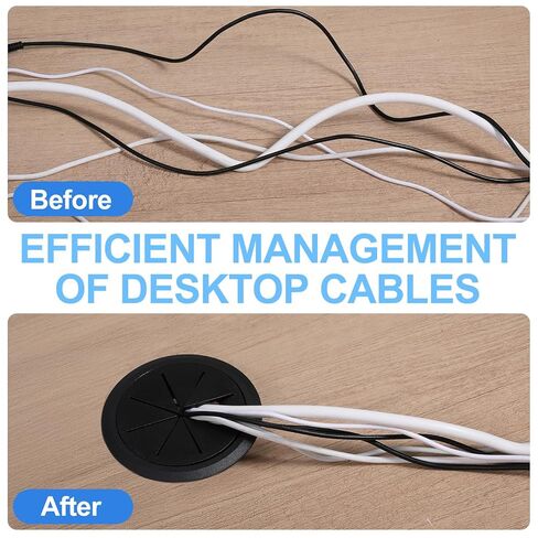 2 Pcs Desk Grommet 3.5" (90 mm), Flexible Cable Management Detachable Cable Cord Organizer ABS Plastic Grommet Hole Cover Desk Hole Cover for Office Home Table Through Countertop Wire Cables in Kuwait