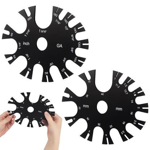 عجلة قياس أكريليك مكونة من قطعتين من BENECREAT، أداة ثقب مجوهرات الجسم مع مخطط قياس 18G-1 9/16 بوصة (1.0 مم -40 مم) مم وبوصة للثاقبين وعشاق التمدد in Kuwait