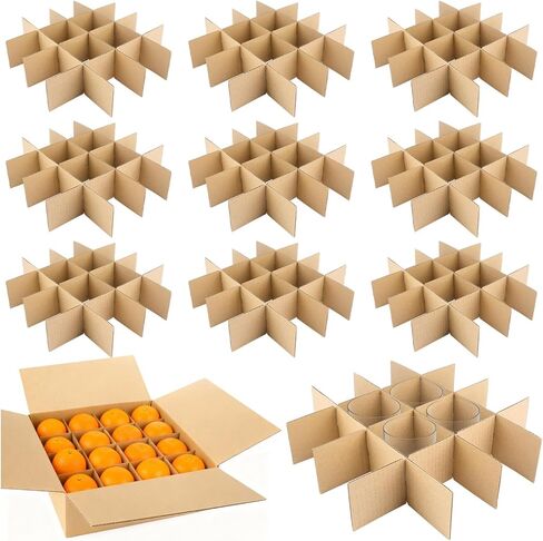 10 Set Moving Box Divider Kits, 13 x 13 x 3Inch Shipping Protective Cardboard Packing Dividers for Glassware Fruit Separation, Moving Kitchen Packing Supplies(Box Not Included) in Kuwait