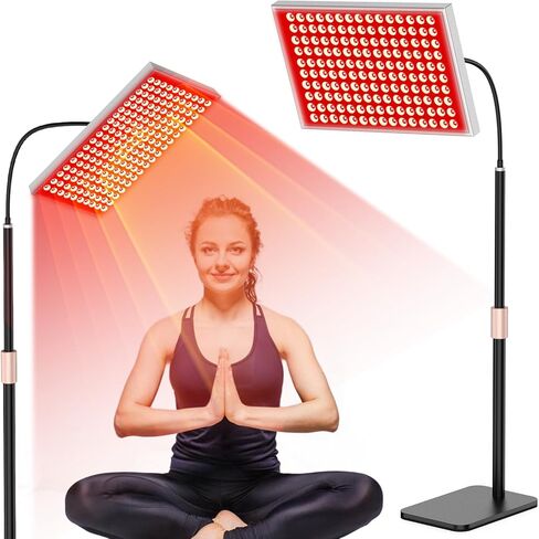 Red Light Therapy for Body and Face, Infrared Light Therapy Lamp 660nm Red Light and 850nm NIR LED Panel Light with Adjustable Stand, Infrared Redlight Therapy Device for Body Use at Home/Office/Gym in Kuwait